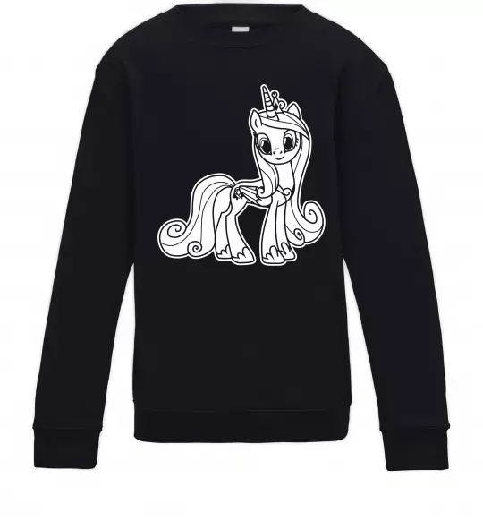 Детский Свитшот Поні з короною (Єдиноріг) Черный фото