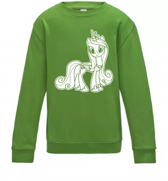 Детский Свитшот Поні з короною (Єдиноріг) Лаймовый фото