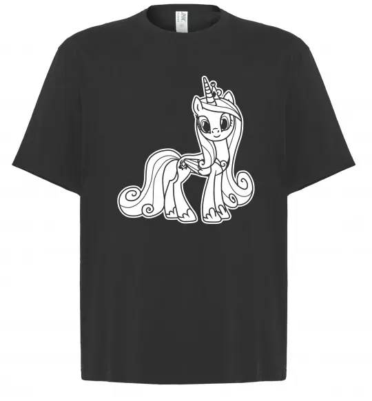 Футболка Оверсайз Поні з короною (Єдиноріг) Черный фото