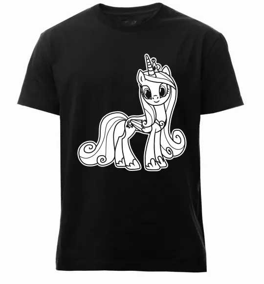 Мужская премиум футболка Поні з короною (Єдиноріг) Черный фото