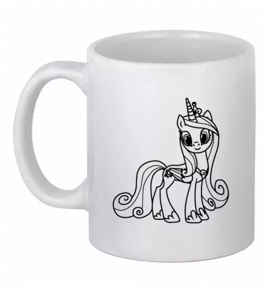 Чашка керамическая Поні з короною (Єдиноріг) Белый фото