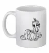 Чашка керамическая Поні з короною (Єдиноріг) Белый фото