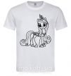 Мужская футболка Пони с короной (единорог) Белый фото