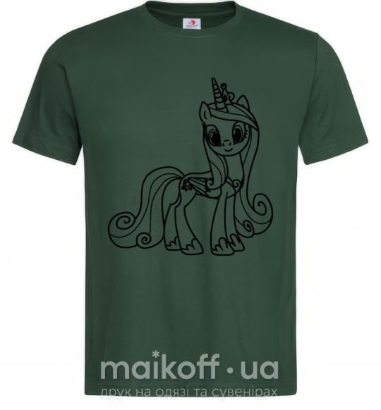Мужская футболка Пони с короной (единорог) Темно-зеленый фото