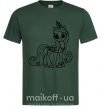 Чоловіча футболка Пони с короной (единорог) Темно-зелений фото