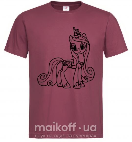 Мужская футболка Пони с короной (единорог) Бордовый фото