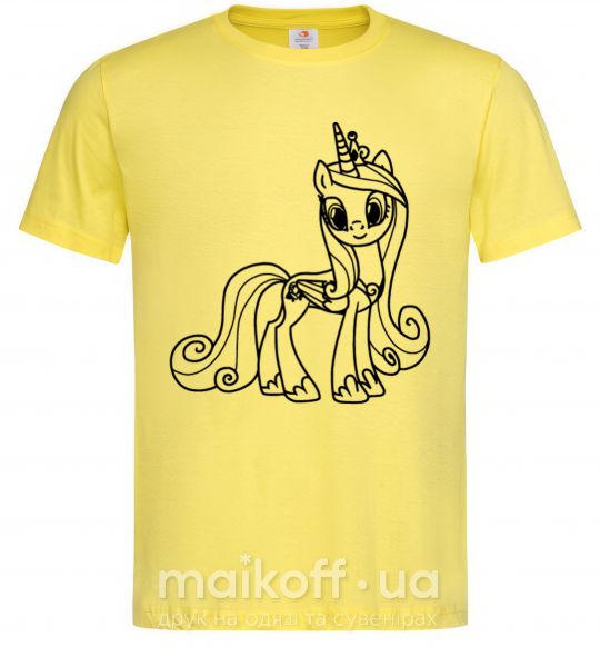 Мужская футболка Пони с короной (единорог) Лимонный фото