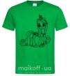 Мужская футболка Пони с короной (единорог) Зеленый фото