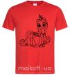 Мужская футболка Пони с короной (единорог) Красный фото