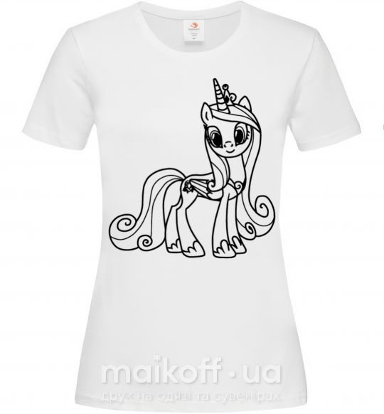 Жіноча футболка Пони с короной (единорог) Білий фото