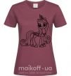 Женская футболка Пони с короной (единорог) Бордовый фото