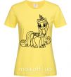 Жіноча футболка Пони с короной (единорог) Лимонний фото
