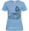 Женская футболка Пони с короной (единорог) Голубой фото