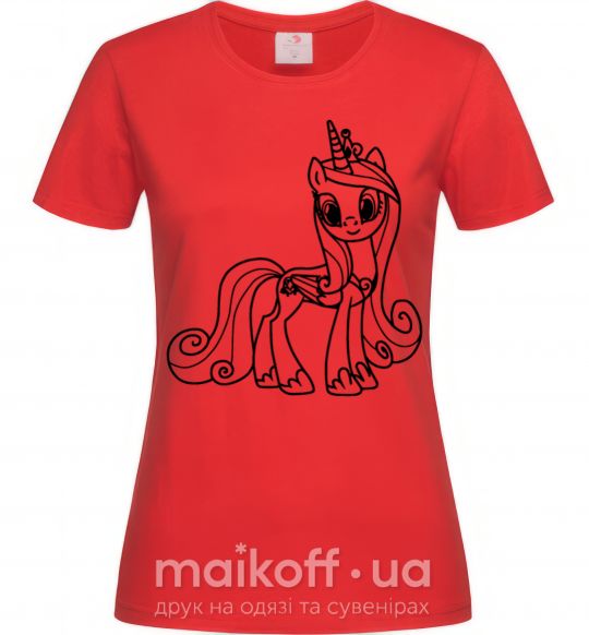 Женская футболка Пони с короной (единорог) Красный фото