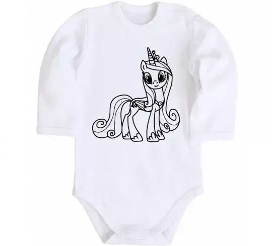 Детский боди Поні з короною (Єдиноріг) Белый фото