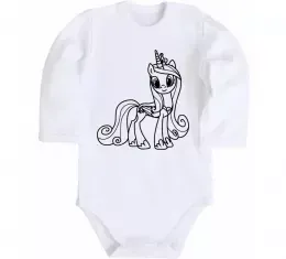 Детский боди Поні з короною (Єдиноріг) Белый фото