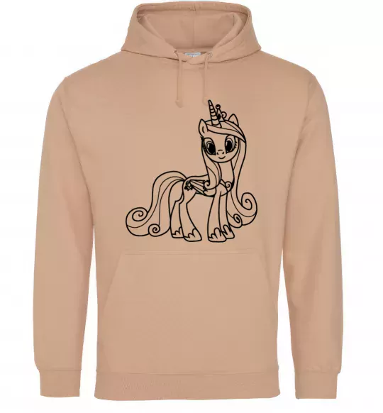 Чоловіча толстовка (худі) Поні з короною (Єдиноріг) Пісочний фото