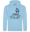 Мужская толстовка (худи) Поні з короною (Єдиноріг) Голубой фото