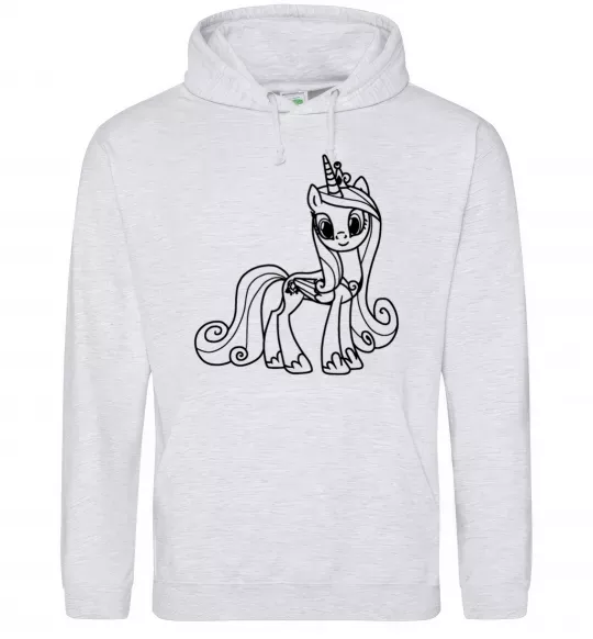 Жіноча толстовка (худі) Поні з короною (Єдиноріг) Сірий меланж фото