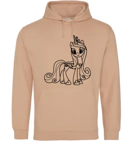 Жіноча толстовка (худі) Поні з короною (Єдиноріг) Пісочний фото