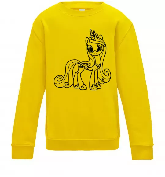 Детский Свитшот Поні з короною (Єдиноріг) Солнечно желтый фото