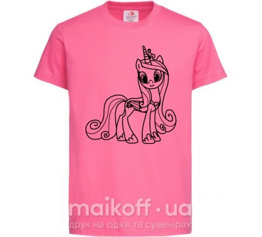 Детская футболка Пони с короной (единорог) Ярко-розовый фото