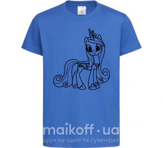 Детская футболка Пони с короной (единорог) Ярко-синий фото