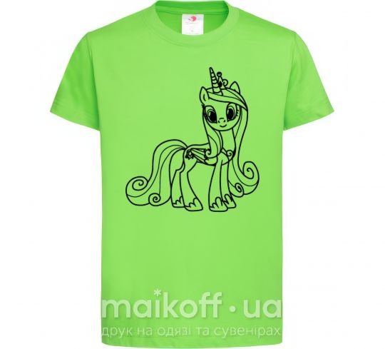 Детская футболка Пони с короной (единорог) Лаймовый фото