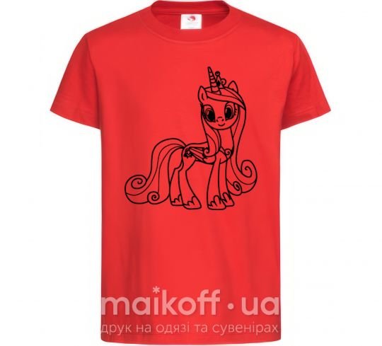 Детская футболка Пони с короной (единорог) Красный фото