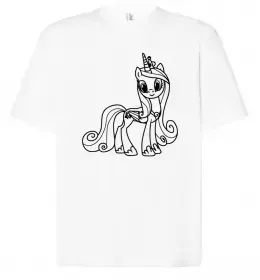 Футболка Оверсайз Поні з короною (Єдиноріг) Белый фото