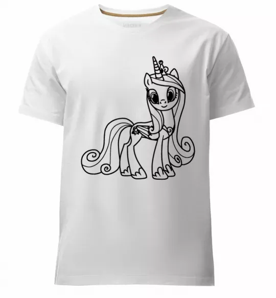 Мужская премиум футболка Поні з короною (Єдиноріг) Белый фото