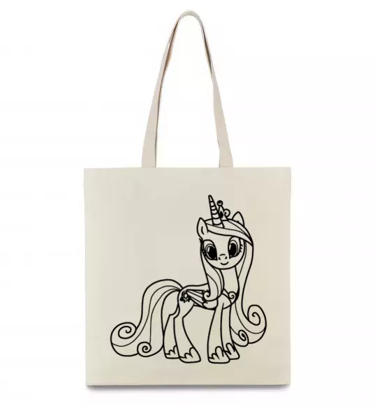 Еко-сумка Поні з короною (Єдиноріг) Бежевий фото