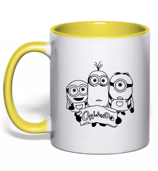 Чашка с цветной ручкой Міньойни Орландо Солнечно желтый фото