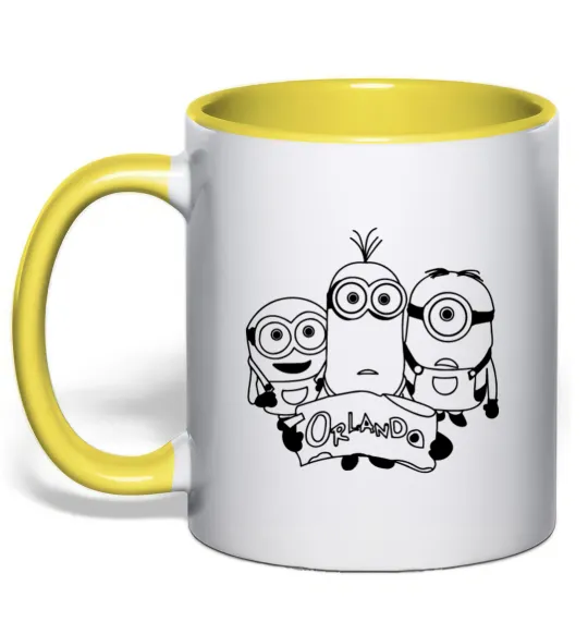 Чашка с цветной ручкой Міньойни Орландо Лимонный фото