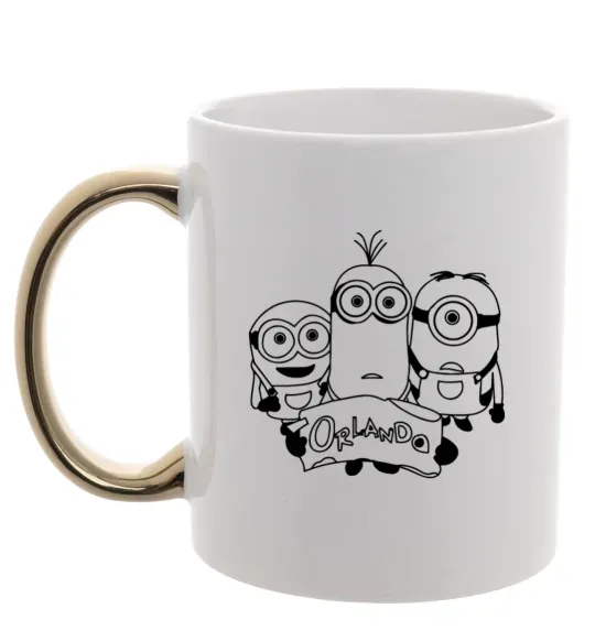 Чашка с цветной ручкой Міньойни Орландо Золото фото