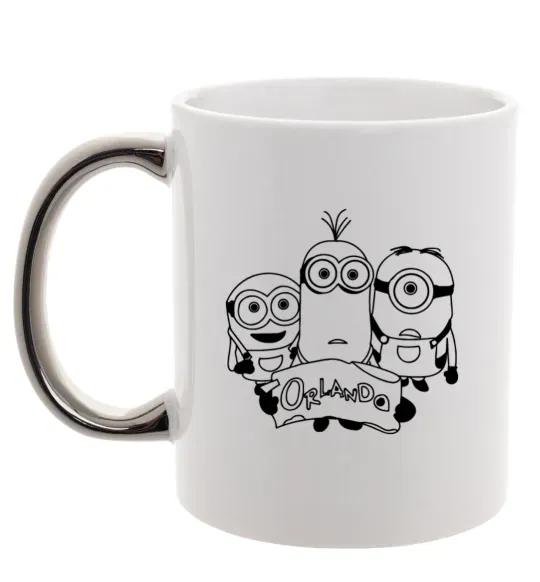 Чашка с цветной ручкой Міньойни Орландо Серебро фото