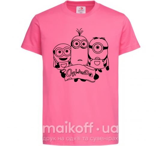 Детская футболка Миньоны Орландо Ярко-розовый фото