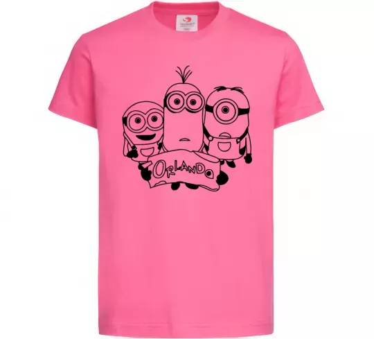 Детская футболка Міньойни Орландо Ярко-розовый фото