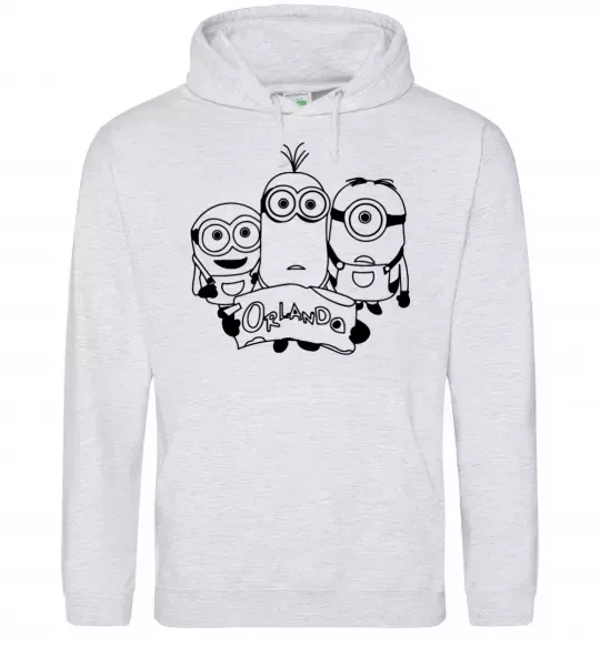 Мужская толстовка (худи) Міньойни Орландо Серый меланж фото