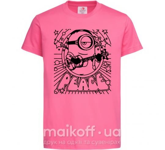 Дитяча футболка Миньон Мир Яскраво-рожевий фото