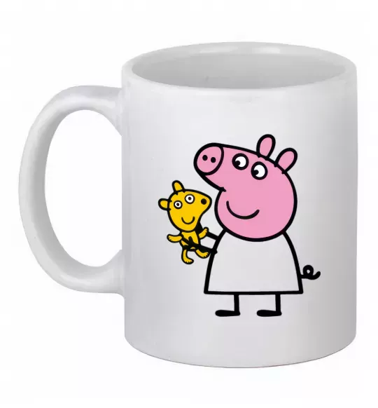 Чашка керамічна Пеппа і мишка Білий фото