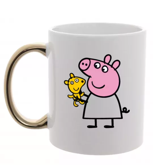 Чашка з кольоровою ручкою Пеппа і мишка Золото фото