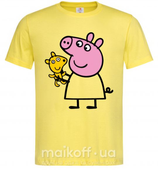 Мужская футболка Пеппа и мишка Лимонный фото