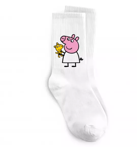 Носки Пеппа і мишка Белый фото
