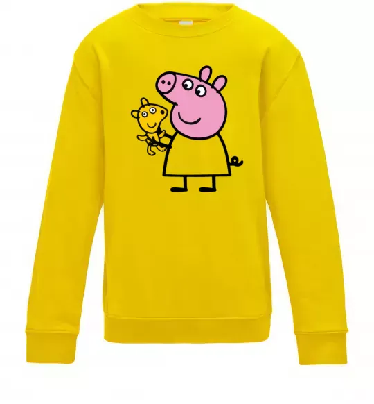 Детский Свитшот Пеппа і мишка Солнечно желтый фото