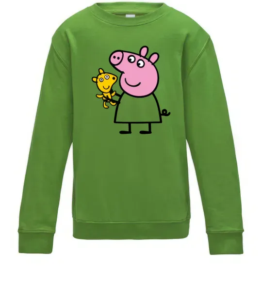 Детский Свитшот Пеппа і мишка Лаймовый фото
