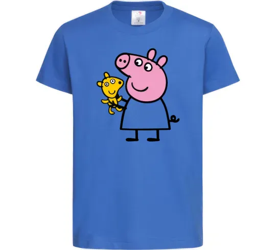 Детская футболка Пеппа і мишка Ярко-синий фото