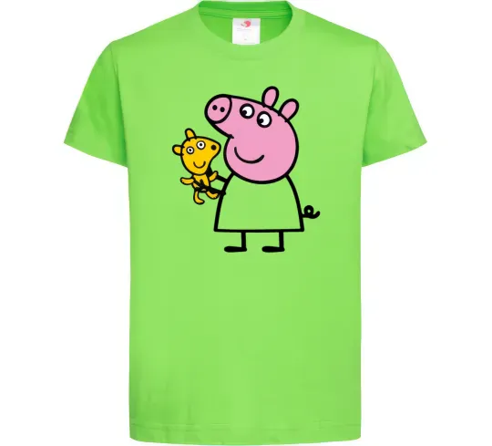 Детская футболка Пеппа і мишка Лаймовый фото