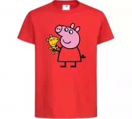 Детская футболка Пеппа і мишка Красный фото