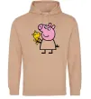 Чоловіча толстовка (худі) Пеппа і мишка Пісочний Чоловіча толстовка (худі) Пеппа і мишка Пісочний фото
